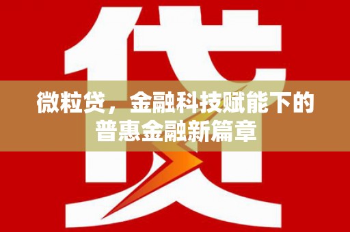莱城微粒贷，金融科技赋能下的普惠金融新篇章