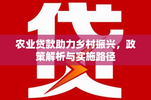 莱城农业贷款助力乡村振兴，政策解析与实施路径