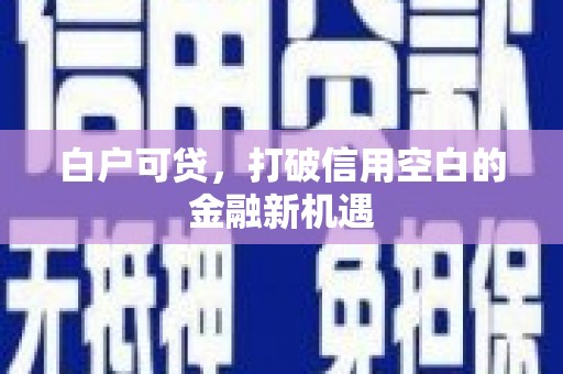 莱城白户可贷，打破信用空白的金融新机遇