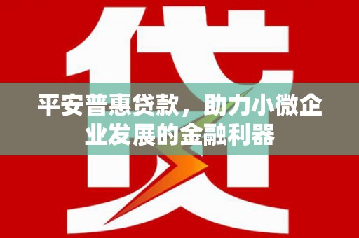莱城平安普惠贷款，助力小微企业发展的金融利器
