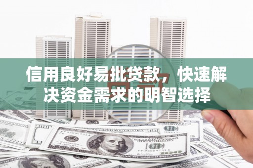 莱城信用良好易批贷款，快速解决资金需求的明智选择