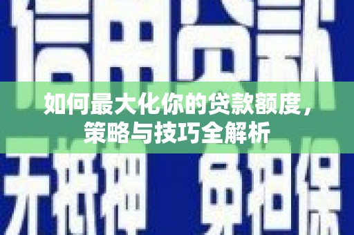 莱城如何最大化你的贷款额度，策略与技巧全解析