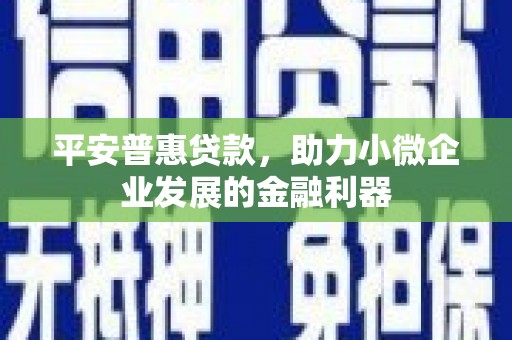 莱城平安普惠贷款，助力小微企业发展的金融利器