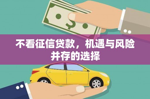 莱城不看征信贷款，机遇与风险并存的选择
